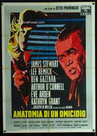z406 ANATOMY OF A MURDER Italian one-panel movie poster R61 Brini art!