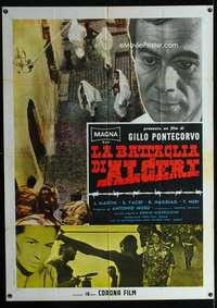 z415 BATTLE OF ALGIERS Italian one-panel movie poster '68 Gillo Pontecorvo