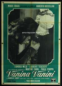 z418 BETRAYER Italian one-panel movie poster '61 Roberto Rossellini, Milo