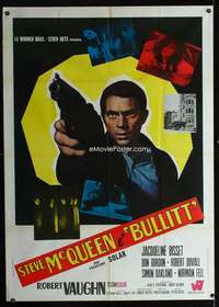 z435 BULLITT Italian one-panel movie poster '69 Steve McQueen classic!