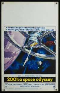 z095 2001 A SPACE ODYSSEY window card movie poster '68 Stanley Kubrick sci-fi!