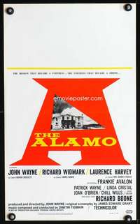 z099 ALAMO window card movie poster '60 John Wayne, Richard Widmark, Harvey