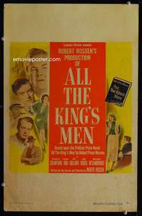 z100 ALL THE KING'S MEN window card movie poster '50 Huey Long biography!