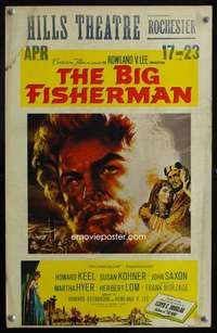 z108 BIG FISHERMAN window card movie poster '59 Howard Keel, Kohner, Saxon