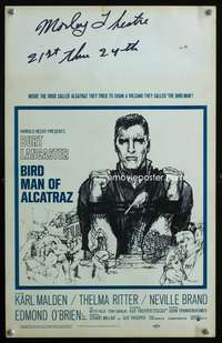 z111 BIRDMAN OF ALCATRAZ window card movie poster '62 Lancaster, Bob Peak art!
