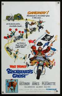 z112 BLACKBEARD'S GHOST window card movie poster '68 Walt Disney, Ustinov