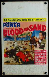 z113 BLOOD & SAND window card movie poster '41 Tyrone Power, Rita Hayworth