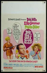 z116 BOY DID I GET A WRONG NUMBER window card movie poster '66 Hope, Sommer