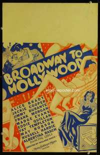 z119 BROADWAY TO HOLLYWOOD window card movie poster '33 deco artwork image!