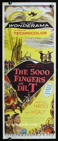 b004 5000 FINGERS OF DR T insert movie poster '53 written by Dr Seuss!