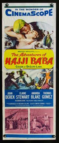 b025 ADVENTURES OF HAJJI BABA insert movie poster '54 John Derek