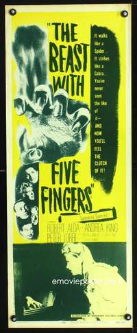 b064 BEAST WITH FIVE FINGERS insert movie poster R56 Peter Lorre