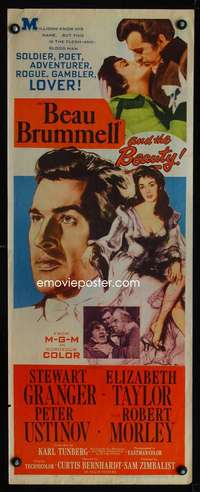 b066 BEAU BRUMMELL ('54) insert movie poster '54 Liz Taylor, Granger