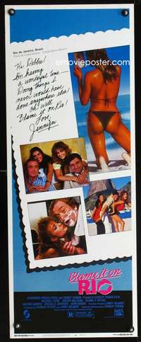 b094 BLAME IT ON RIO insert movie poster '84 sexy Demi Moore, Caine