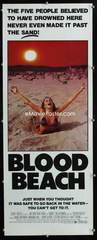 b099 BLOOD BEACH insert movie poster '81 classic quicksand image!