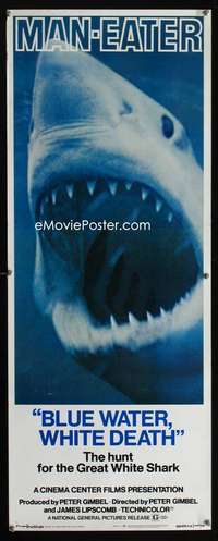 b102 BLUE WATER, WHITE DEATH insert movie poster '71 best shark image!