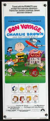 b106 BON VOYAGE CHARLIE BROWN insert movie poster '80 Peanuts, Schulz