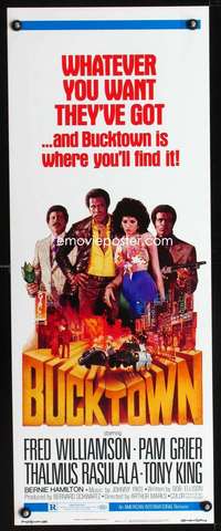 b120 BUCKTOWN insert movie poster '75 Pam Grier, Fred Williamson