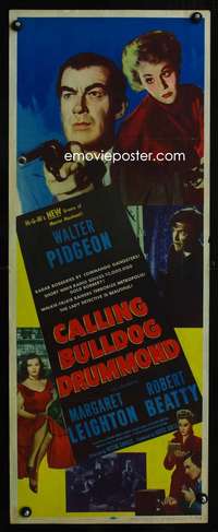 b133 CALLING BULLDOG DRUMMOND insert movie poster '51 Walter Pidgeon