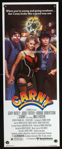 b138 CARNY insert movie poster '80 Gary Busey, sexy Jodie Foster!
