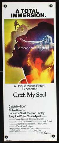 b144 CATCH MY SOUL insert movie poster '74 from Shakespeare's Othello!