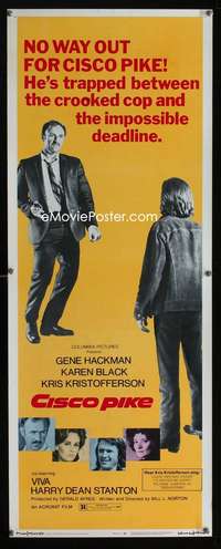 b160 CISCO PIKE insert movie poster '71 Gene Hackman, Kristofferson