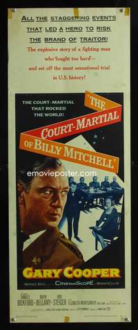b179 COURT-MARTIAL OF BILLY MITCHELL insert movie poster '56 Cooper