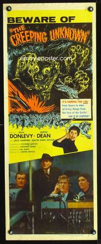 b181 CREEPING UNKNOWN insert movie poster '56 really wacky creature!