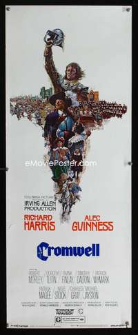 b183 CROMWELL insert movie poster '70 Richard Harris, Terpning art!