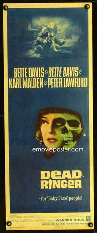 b195 DEAD RINGER insert movie poster '64 creepy Bette Davis image!