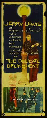 b199 DELICATE DELINQUENT insert movie poster '57 teen-age Jerry Lewis!