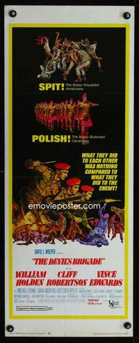 b205 DEVIL'S BRIGADE insert movie poster '68 William Holden, Rennie
