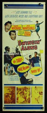 b215 DOUBLE TROUBLE ('60) insert movie poster R62 Swingin' Along!