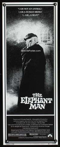 b230 ELEPHANT MAN insert movie poster '80 John Hurt, David Lynch