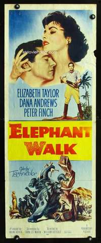 b231 ELEPHANT WALK insert movie poster '54 sexy Elizabeth Taylor!