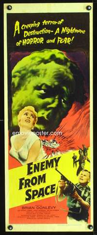 b233 ENEMY FROM SPACE insert movie poster '57 nightmare of horror!