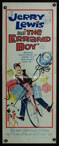 b234 ERRAND BOY insert movie poster '62 Jerry Lewis in Hollywood!