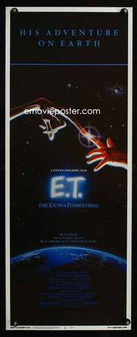 b224 E.T. THE EXTRA TERRESTRIAL insert movie poster '82 Spielberg