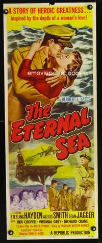b236 ETERNAL SEA insert movie poster '55 Sterling Hayden, Smith