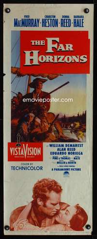 b245 FAR HORIZONS insert movie poster '55 Heston, Lewis & Clark
