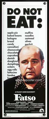 b249 FATSO insert movie poster '80 Dom DeLuise goes on a diet!
