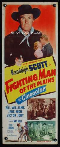 b252 FIGHTING MAN OF THE PLAINS insert movie poster '49 Randolph Scott