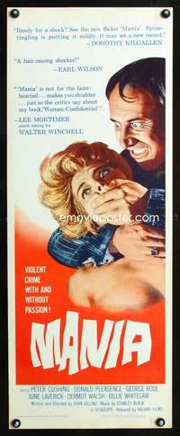 b263 FLESH & THE FIENDS insert movie poster '61 Peter Cushing, Mania!