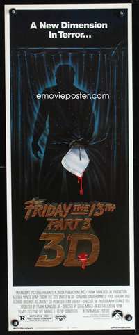 b276 FRIDAY THE 13th 3 - 3D insert movie poster '82 slasher sequel!