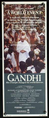 b284 GANDHI insert movie poster '82 Ben Kingsley as The Mahatma!