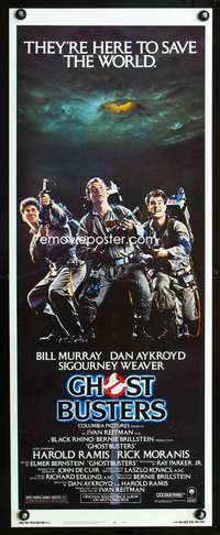 b286 GHOSTBUSTERS insert movie poster '84 Bill Murray, Aykroyd, Ramis
