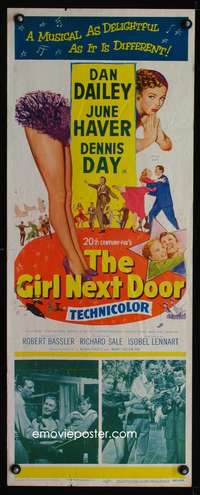 b291 GIRL NEXT DOOR ('53) insert movie poster '53 Dan Dailey, June Haver