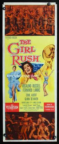 b293 GIRL RUSH ('55) insert movie poster '55 Ros Russell in Las Vegas!