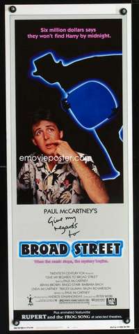 b294 GIVE MY REGARDS TO BROAD STREET insert movie poster '84 McCartney