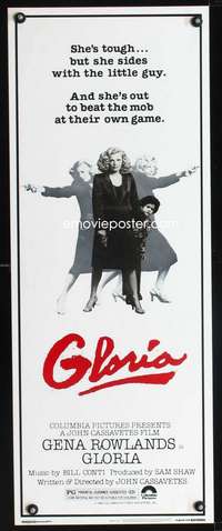 b295 GLORIA ('80) insert movie poster '80 John Cassavetes, Gena Rowlands